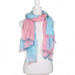 Pink/Light Blue Print Scarf
