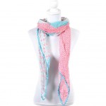 Pink/Light Blue Floral Print Scarf
