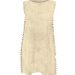 Beige Lace with Pom Pom Dress