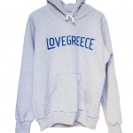 LoveGreece Γκρι Unisex Φούτερ με Κουκούλα