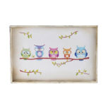 Wooden Tray Owls
