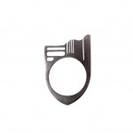 Ionic Column Rhodium Plated Ring