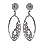 Antefix Black Silver Earrings