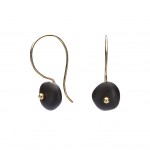 Black Pebbles Gold Earrings
