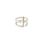 Geometric Period Silver Ring
