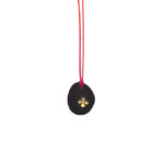 Black Pebble with Gold Cross Necklace